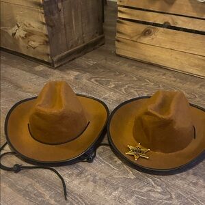 Brown Cowboy Hat with Black Trim
